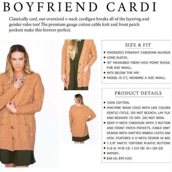 Cable Knit oversized  Cardigan 100% cotton olive green - Picture 11 of 11